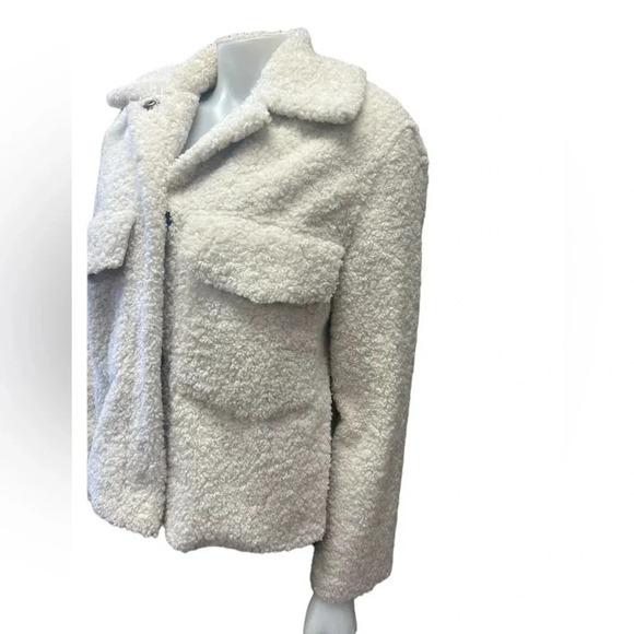 Zara Off White  Teddy Coat Size Small - Picture 3 of 10